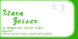 klara zeiser business card